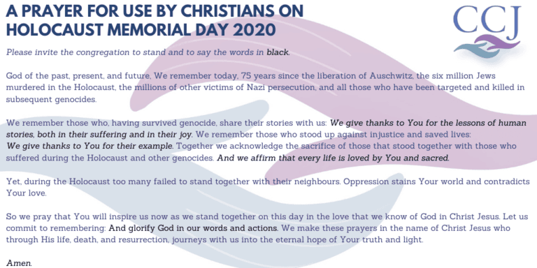 Holocaust Memorial Day - A Prayer for 2020 - The Association of English ...