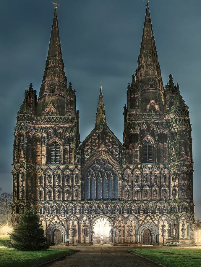 Lichfield Cathedrals at Night The Association of English Cathedrals