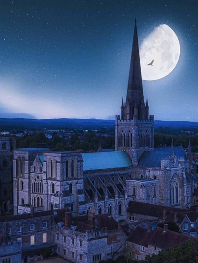 Chichester Cathedrals at Night October 2020