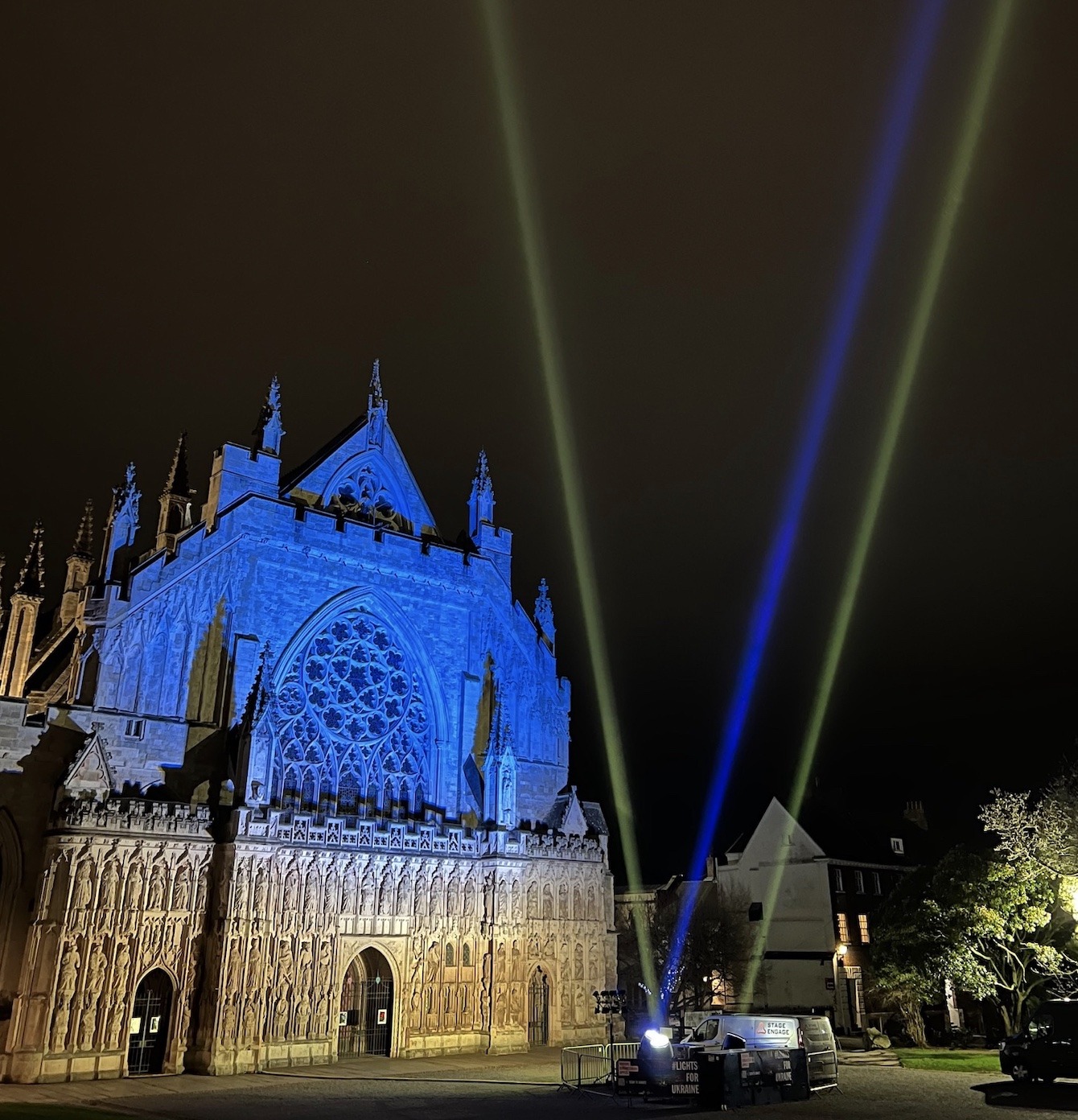 Winchester and Exeter Cathedrals Light up for Ukraine