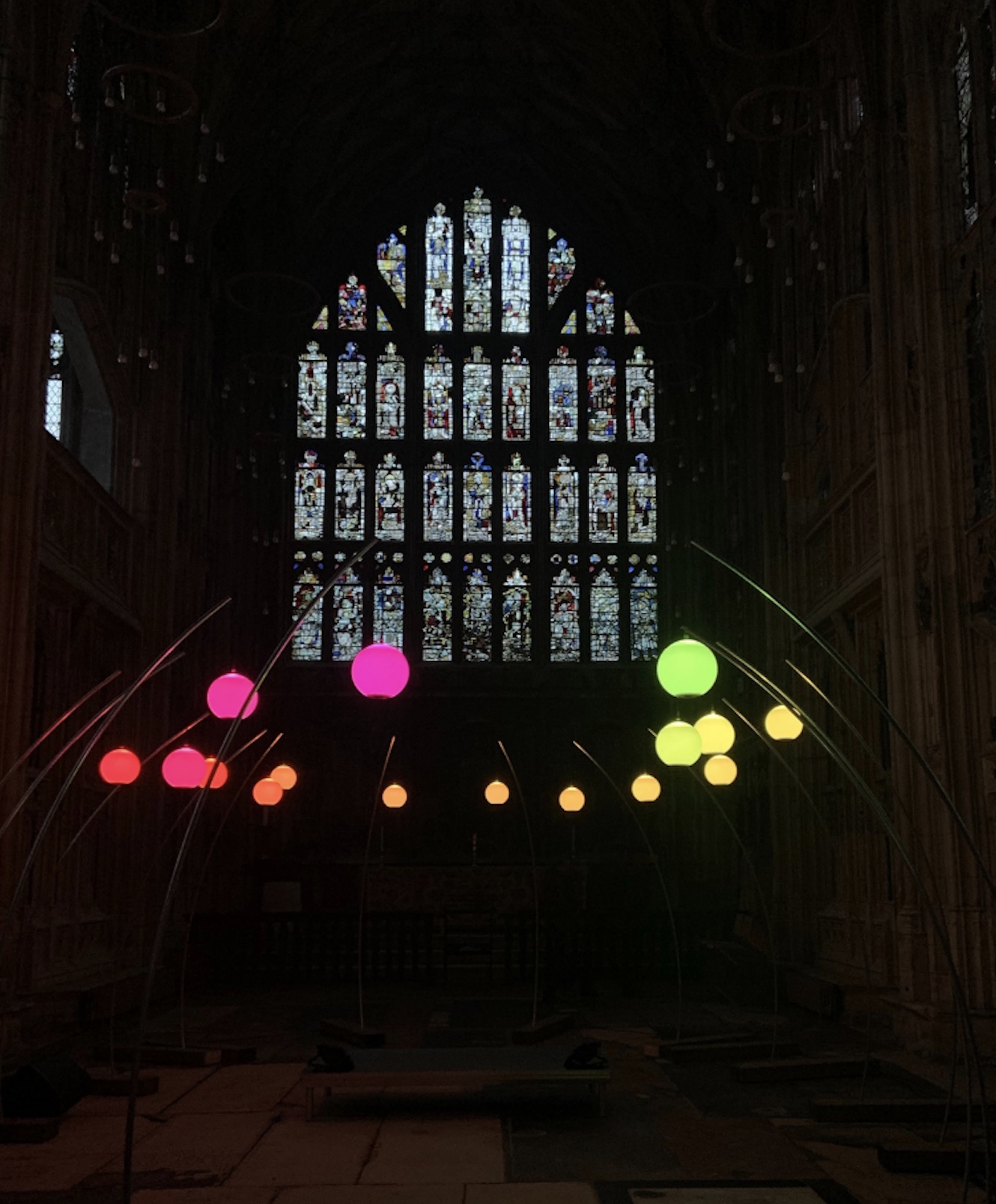 ‘Lights Out’ opens in Gloucester Cathedral – a response by young people to the arrival of the Knife Angel sculpture.