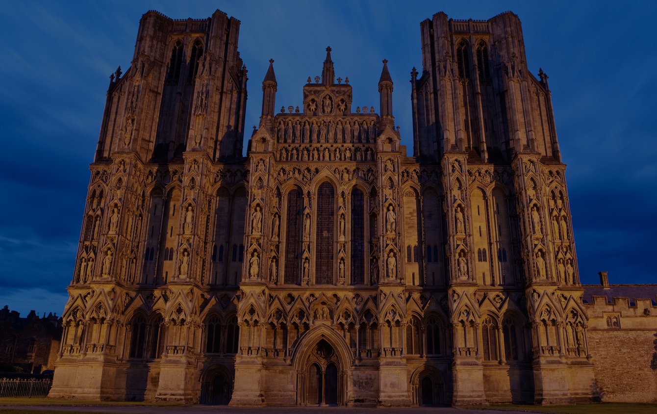 Wells Cathedral topped the UK list of most photographed buildings at night